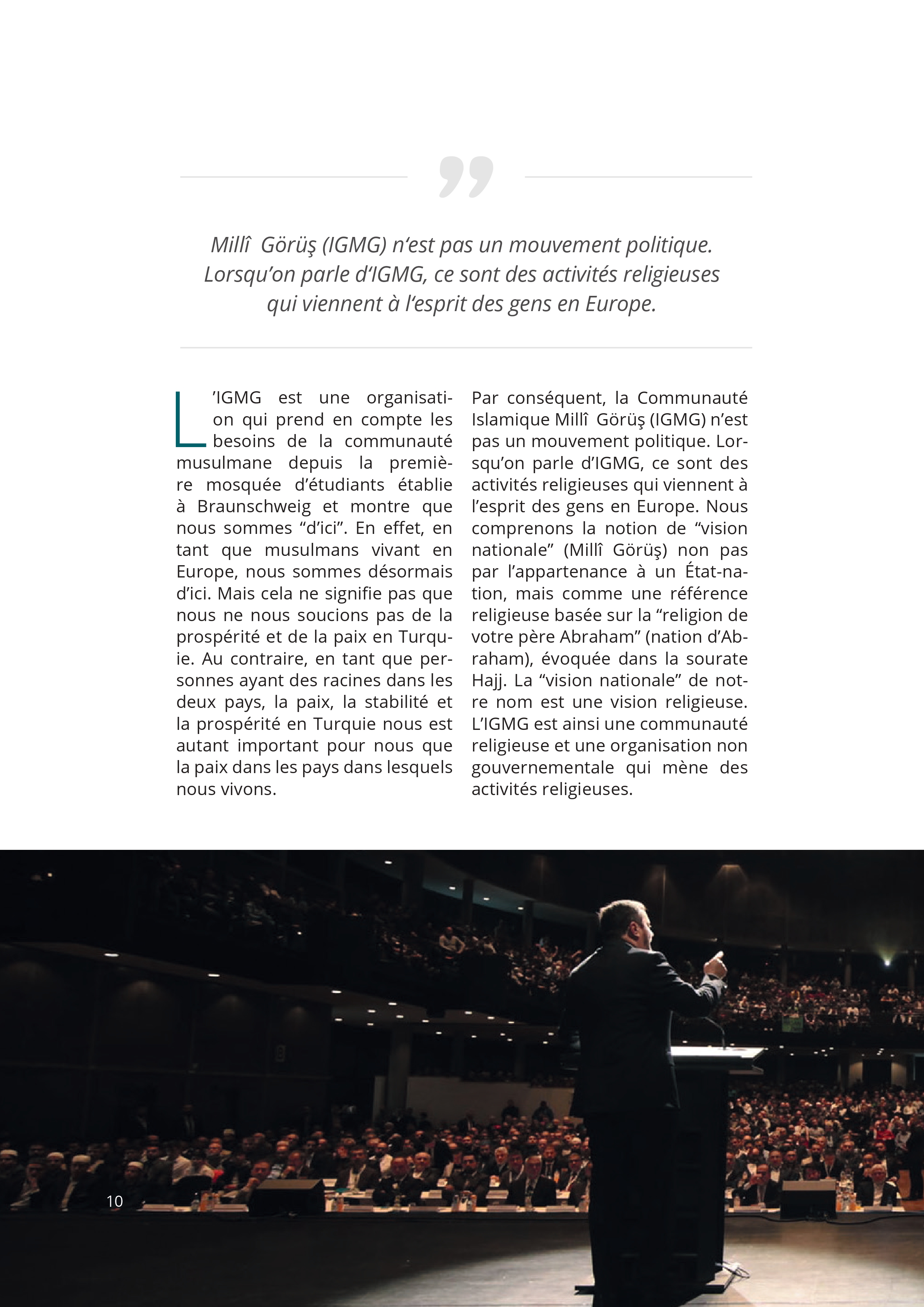 Le Passé et le Présent de l'IGMG/CIMG